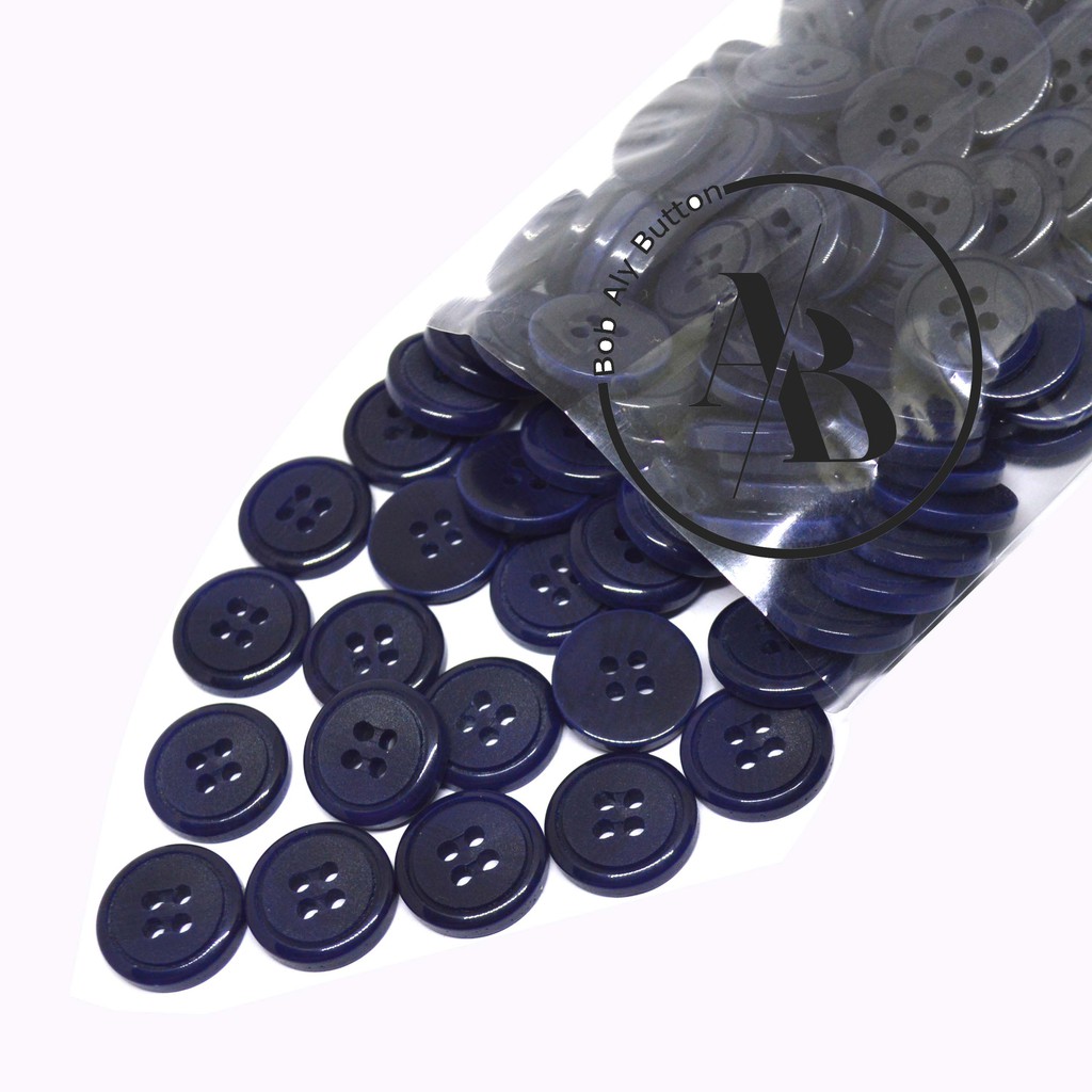 KANCING JAS PLASTIK UKURAN 15 MM PER 12 PCS BLAZER 15 NAVY