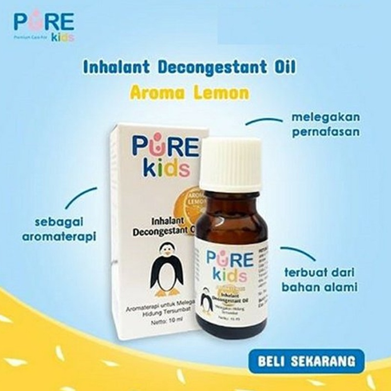 Pure Kids Inhalant Decongestant Oil 10ml x2 Paket Tungku Aromaterapi Anak