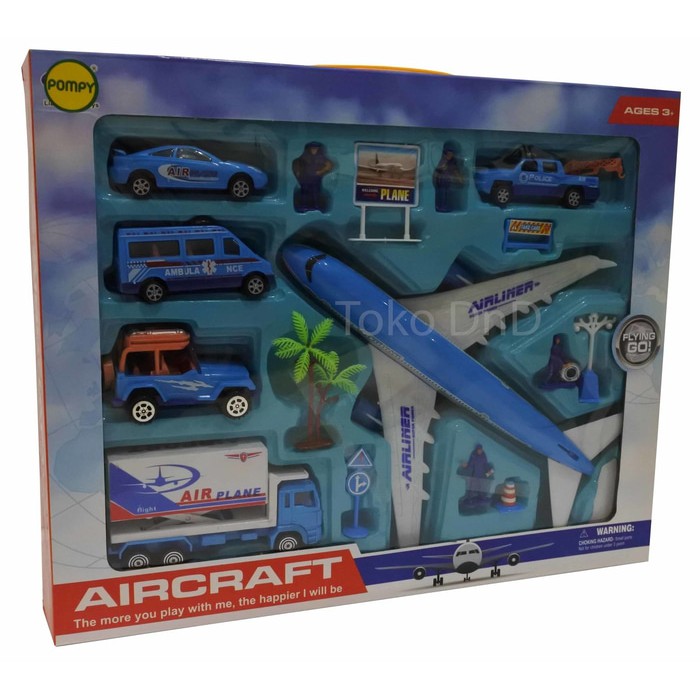 Mainan Anak - Aircraft Diecast Pesawat Airport Pesawat Terbang Bandara