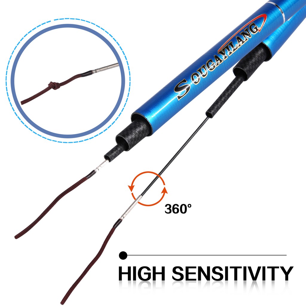 Sougayilang 2.7M-6.3M Telescopic Carbon Fiber Fishing Rod Dengan Aksesoris Memancing Gratis Untuk Memancing Di L joran tegek