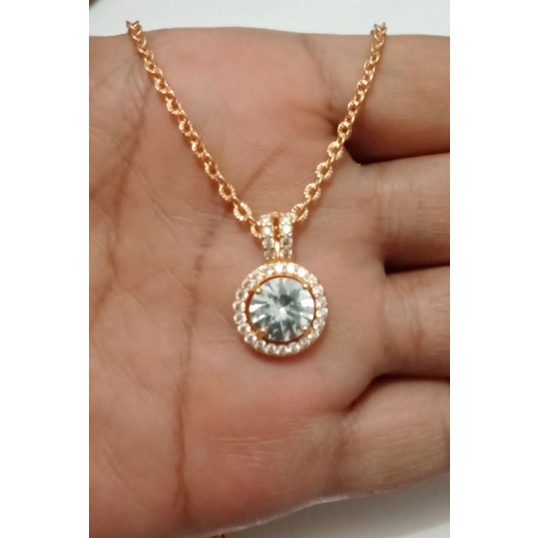 Rjj04. Kalung xuping wanita lapis emas dgn mata zircon 45 cm Nori