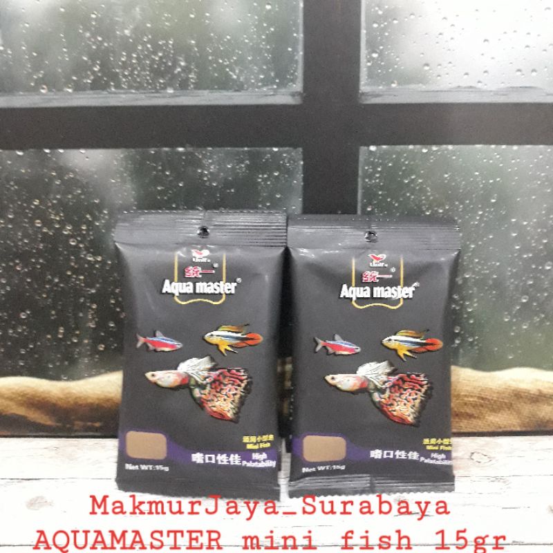 AQUA MASTER FISH FOOD MINI CRUMBLE 15GR  Makanan Ikan Hias Guppy,Neon,Cupang&amp;dll