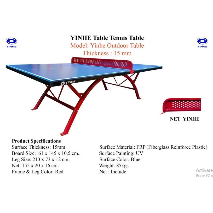Meja Pingpong Tenis Meja Yinhe Outdoor Original