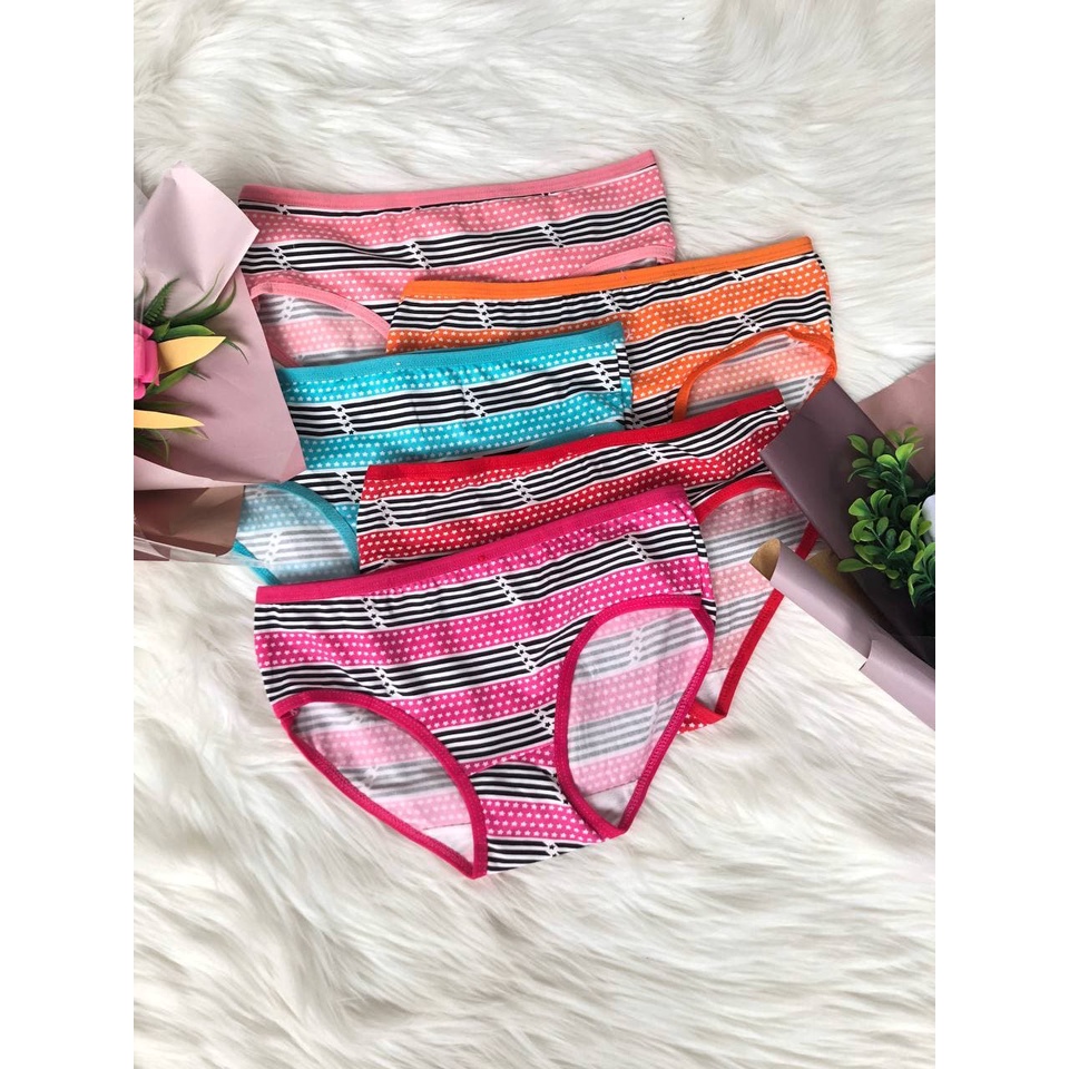 ASK Celana Dalam Wanita CD Wanita Motif Salur Bintang Bahan Katun Pakaian Dalam Import | Celana Dalam Wanita Remaja Murah CD55