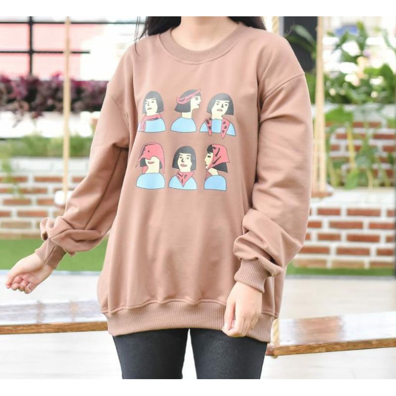 SWEATER WANITA BOHO GIRL POTRAIT - SWEATER FLEECE WANITA PRIA TERMURAH TERLARIS'