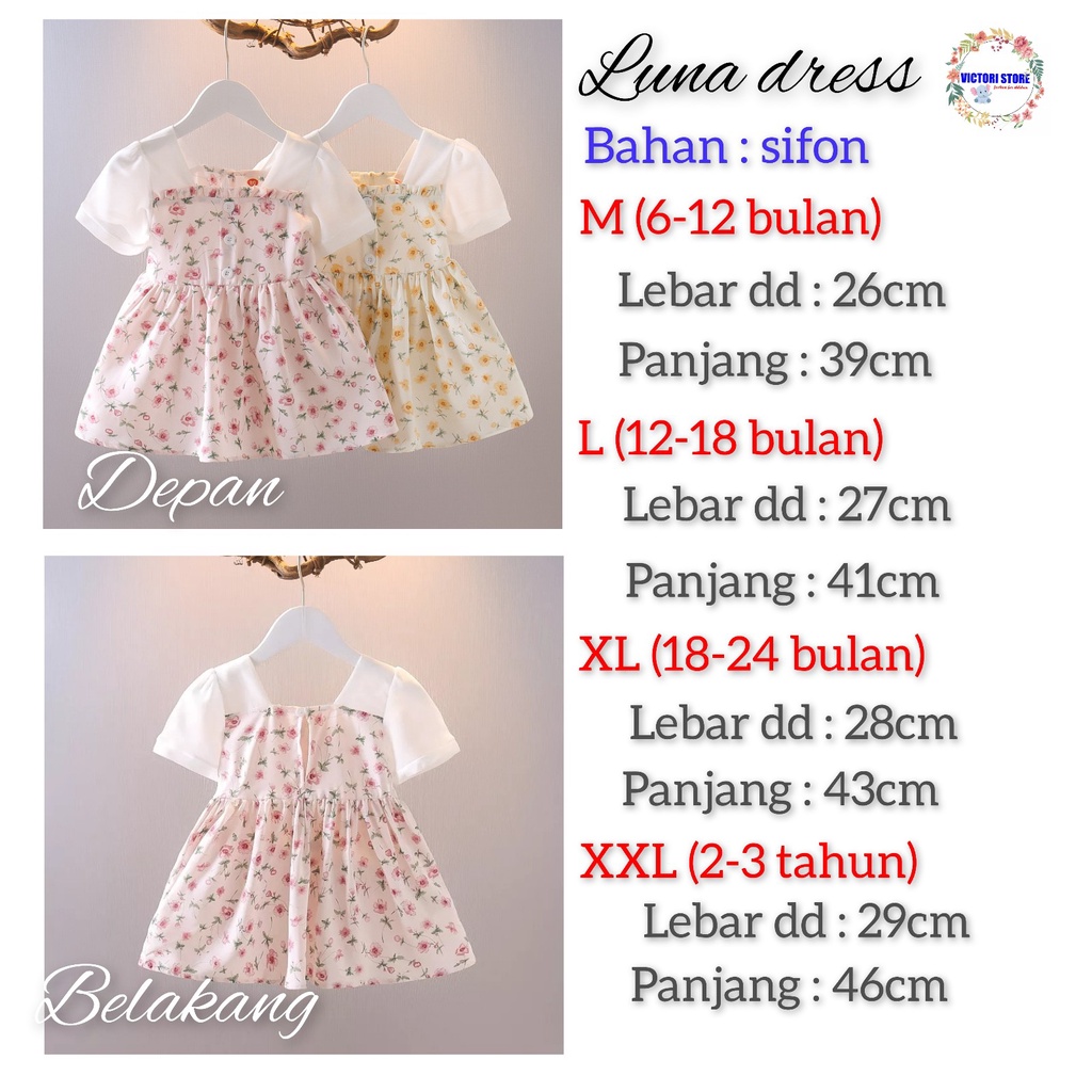 Dress Bayi Baju Anak Bayi Perempuan Gaun Pesta Anak Bayi Cewek Pakaian Bayi Perempuan Import