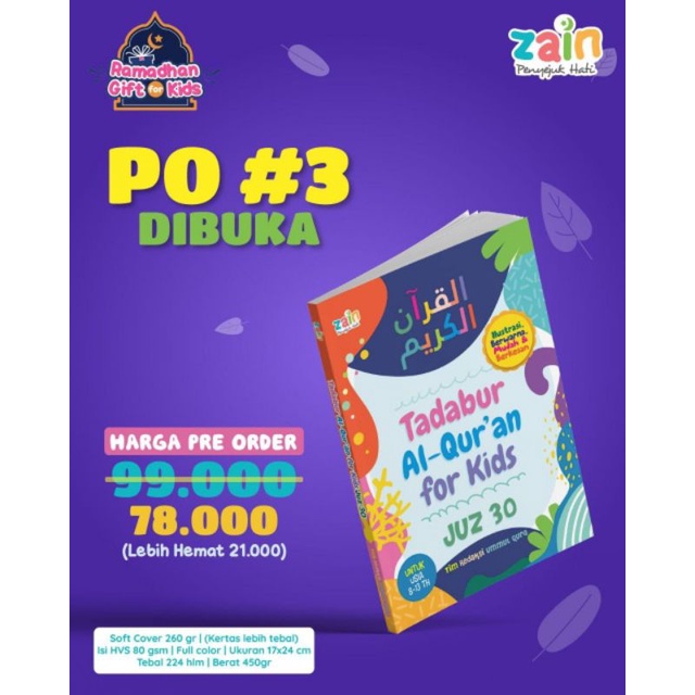 Tadabur Al-Quran Juz 30 for Kids Buku Juz Amma untuk anak SD 6 tahun ke atas
