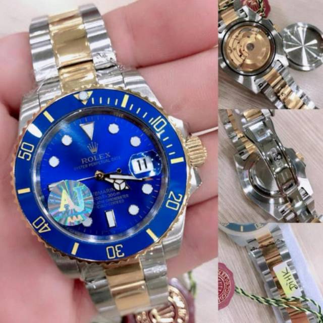 Jam Rolex Submariner Blue Kombinasi Automatic Swiss Clone Mido