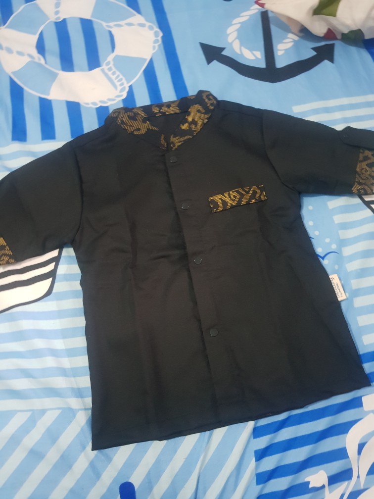 Haramain Baju Koko Bayi Anak Newborn 1 2 3 Tahun Katun Toyobo Batik Prada Peci Rajut Aqiqah Lebaran