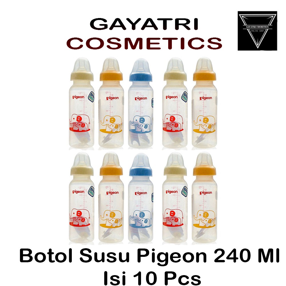 Paket Botol Susu Bayi Pigeon Assort BPA Free 240ml isi 10pcs