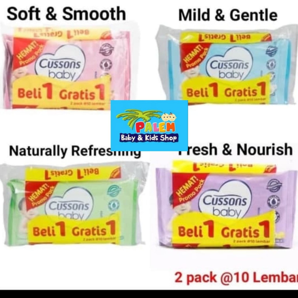 Cussons Baby Wipes / Tissue Basah 10s - Buy 1 get 1 10S+10s