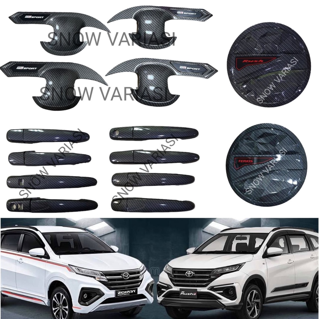 Paket Outer Handle Tank Cover All New Rush Terios GR SPORT 2018 2021 2022 Carbon