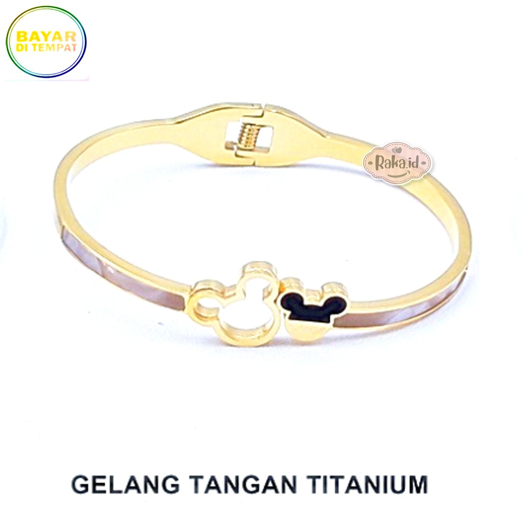 Raka Acc - Gelang Tangan Wanita Bangle 2 MICKEY TITANIUM Perhiasan Wanita 166