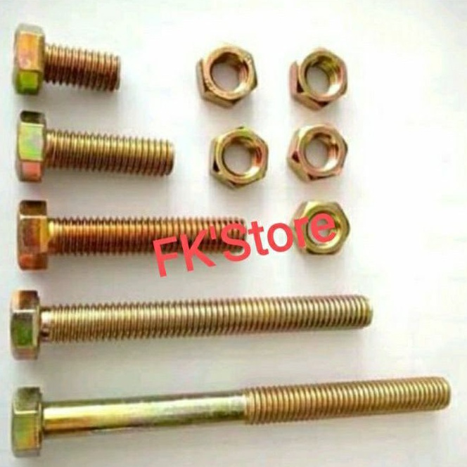 Baut Mur Kuning M8x120 / BMK M8x120 kunci 12