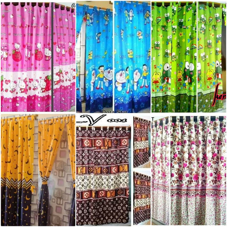 (JENDELA) GORDEN KARAKTER JENDELA | TIRAI GORDEN JENDELA KARAKTER MURAH DORAEMON HELLO KITTY KEROPI 