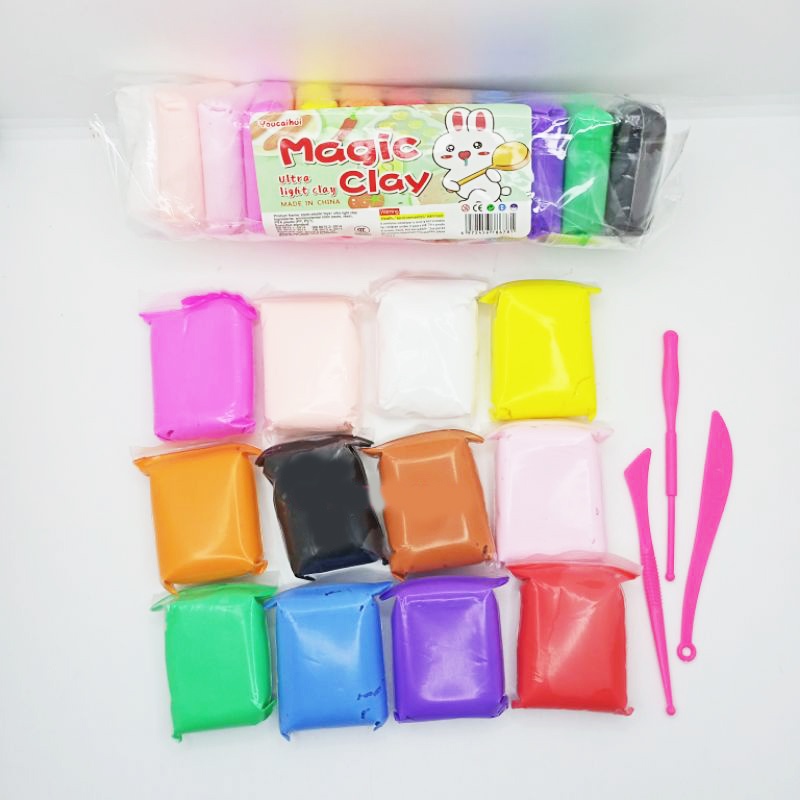 POLYMER CLAY / MAGIC CLAY 12 WARNA / MAINAN CLAY 12 WARNA