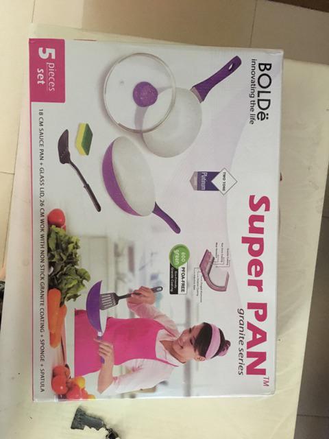 Super Pan Granite Bolde - Purple - Superpan - Asli - Panci  Set