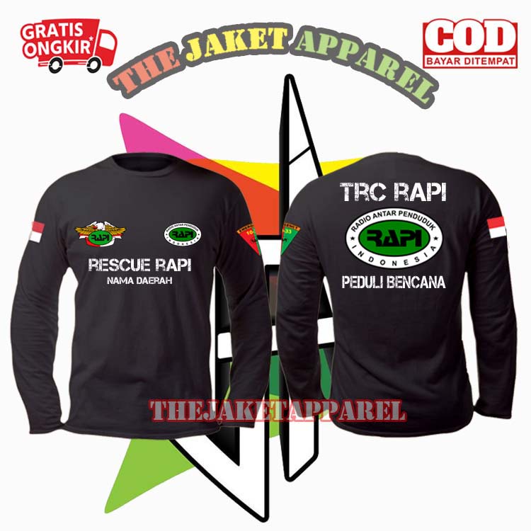 kaos lengan panjang TRC RAPI / baju atasan RESCUE RAPI / TRC