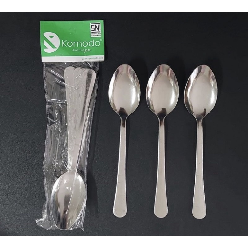 SENDOK GARPU MAKAN STAINLESS STEEL GLOWSY KOMODO (  1 PACK ISI 6 PCS )