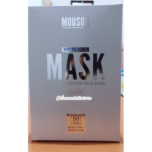 Masker KN95 Mouson ORIGINAL Emboss MOUSON KN95 5ply per Box isi 50pcs