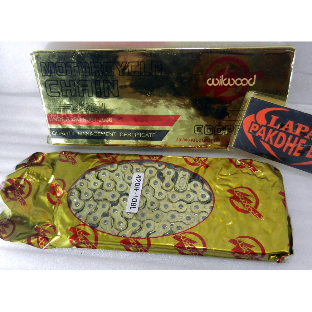 RANTAI RANTE 420 108L WILLWOOD ORIGINAL WARNA GOLD HEAVYDUTY LAPAK PAKDHE EMJE