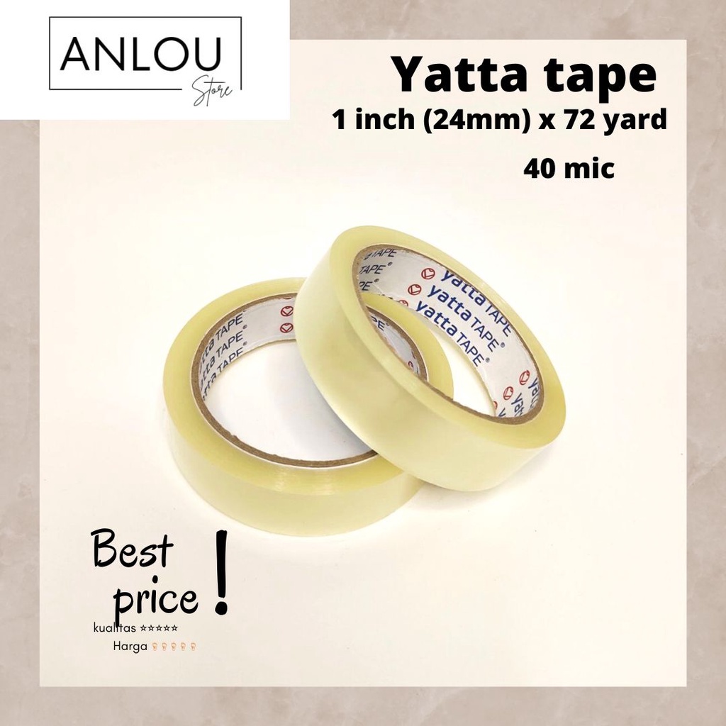 

Isolasi bening Yatta 1 inch x 72 yard lakban Bening/Clear 24 mm - Per Dus
