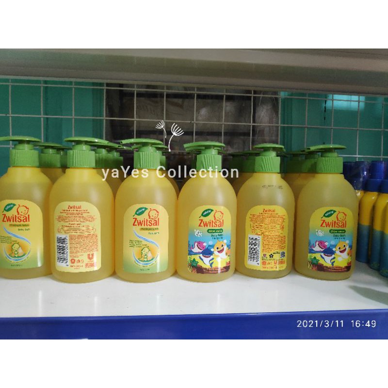 Zwitsal 300 ml pump pumping baby bath minyak telon hair body wash rich honey milk sabun cair switsal sweetsal