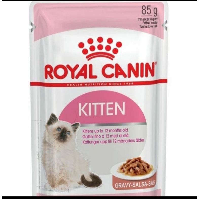 (1box/12pics) royal canin sachet kitten gravy 85gram makanan sachet