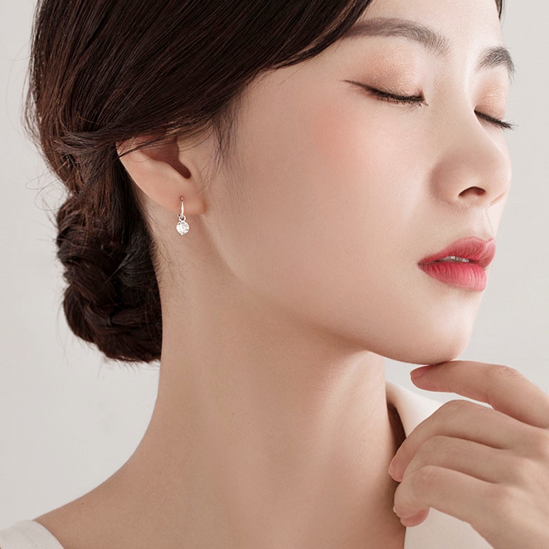 Anting Wanita Bahan 925 Sterling Silver Aksen Berlian Untuk Musim Panas