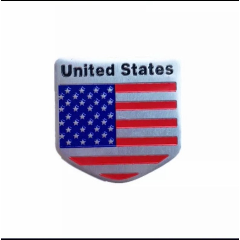 Stiker Emblem Mobil Bendera AMERIKA SERIKAT UNITED STATES Bahan Aluminium