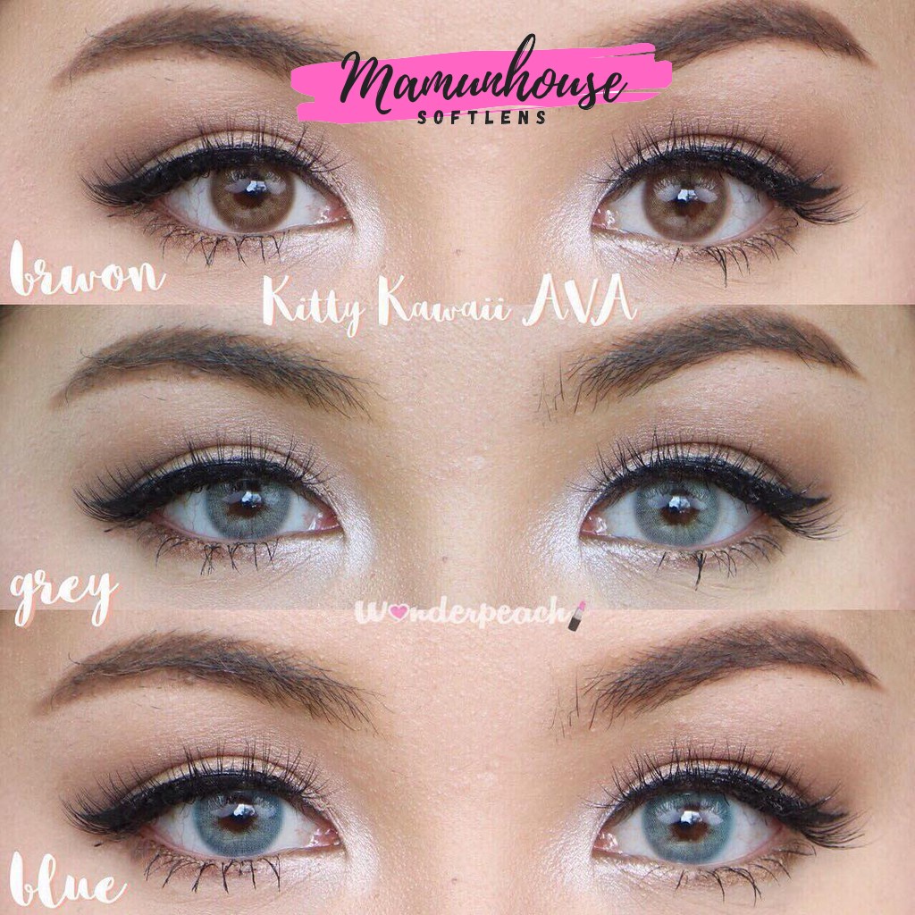 ORIGINAL ORIGINAL Softlens Kitty Kawaii Mini Ava Brown blue grey Soft Lens Soflens Softlense Soflen