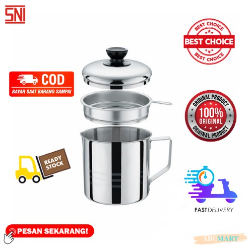 [BISA COD] PROMO Oil Pot Stainless Tempat Penyimpan Minyak Dengan Saringan MURAH