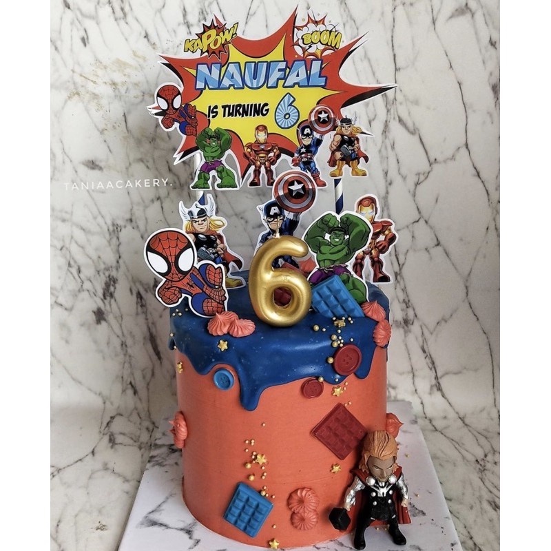 Topper Cake Birthday Party Avengers Hulk Cs Custom