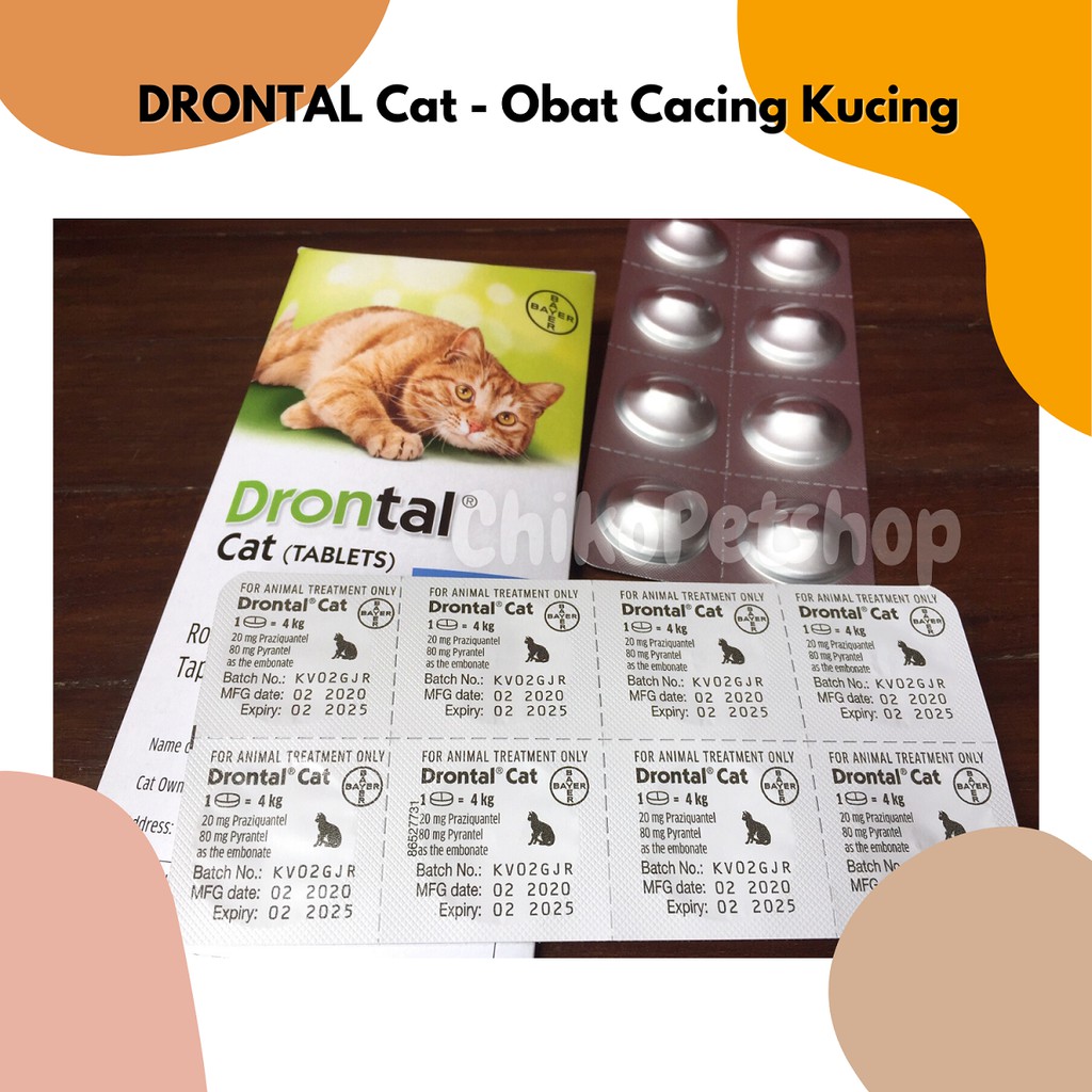 Drontal Cat Obat Tablet Obat Cacing untuk Kucing (1 Tablet/Pil)