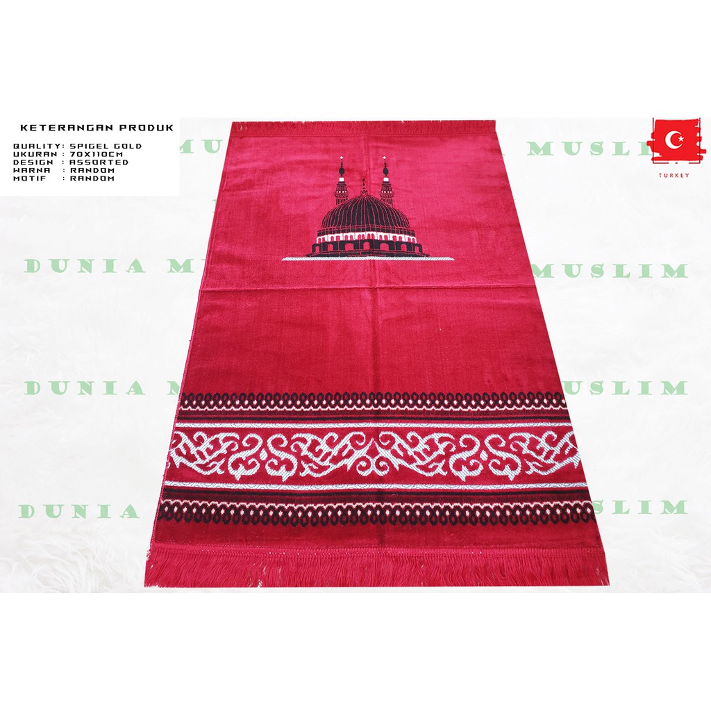 SAJADAH TURKI DEWASA BLUDRU MOTIF  PERLENGKAPAN SHOLAT BISA COD DUNIA MUSLIM