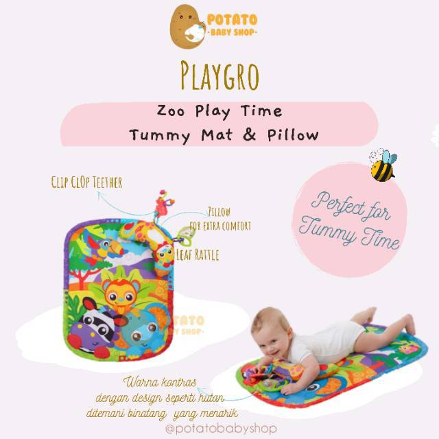 Playgro Zoo Play Time Tummy Mat &amp; Pillow