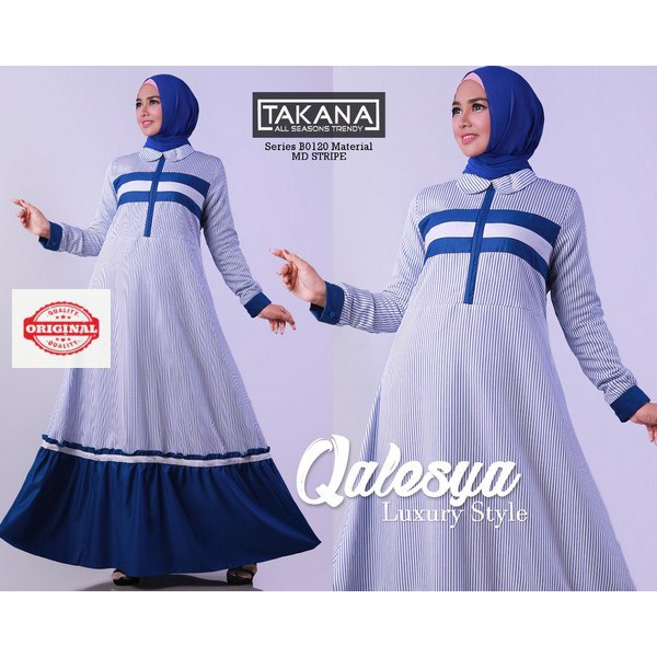 Maxi Dress Muslimah Modern Busui Zipper Qalesya by Takana