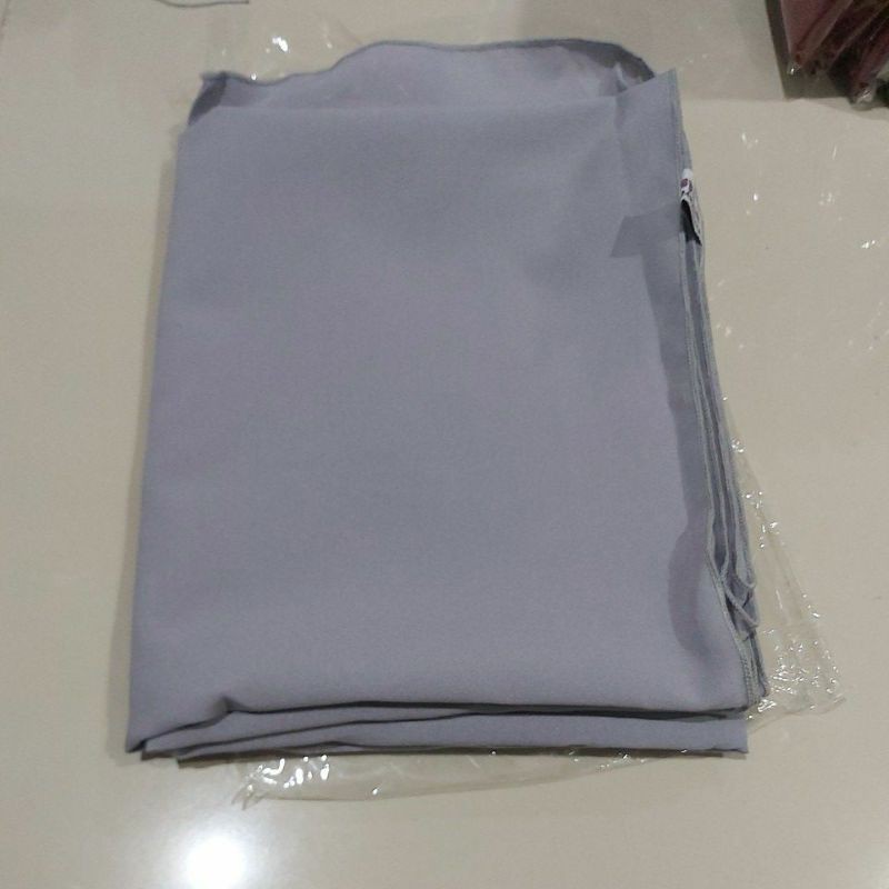 Pashmina Diamond Crepe Italiano Stretch Premium (175cm × 75cm)-Abu silver