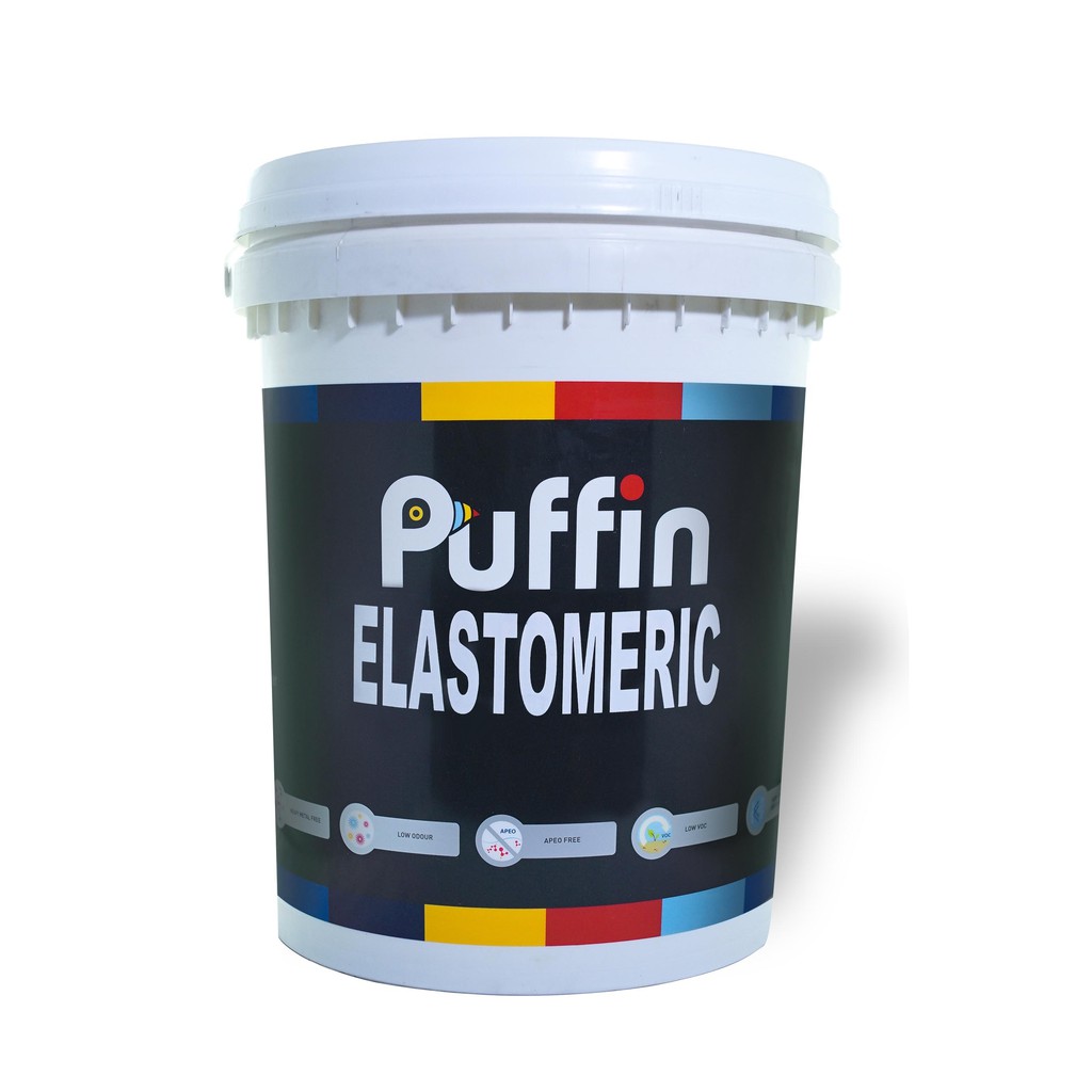 Puffin Paint Cat tembok elastomeric exterior 2.5L tahan cuaca min 8 tahun
