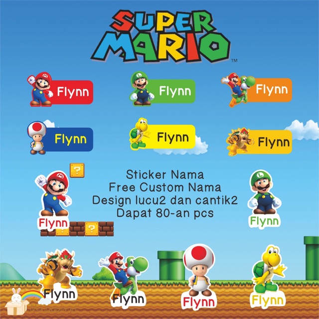 

Stiker label nama MARIO