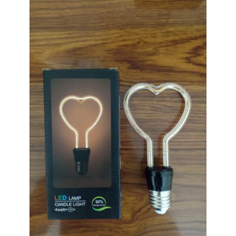 lampu hias led filamen bentuk hati love