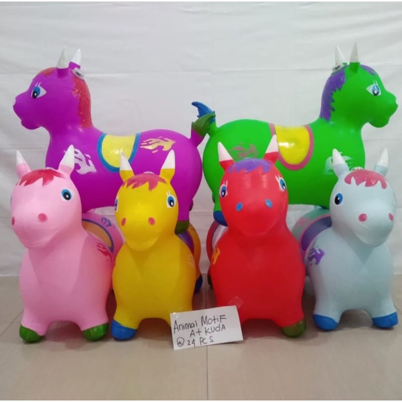 Animal jumping music karet TEBAL Kuda (SNI) Ukuran JUMBO / Mainan Kuda Kudaan Anak