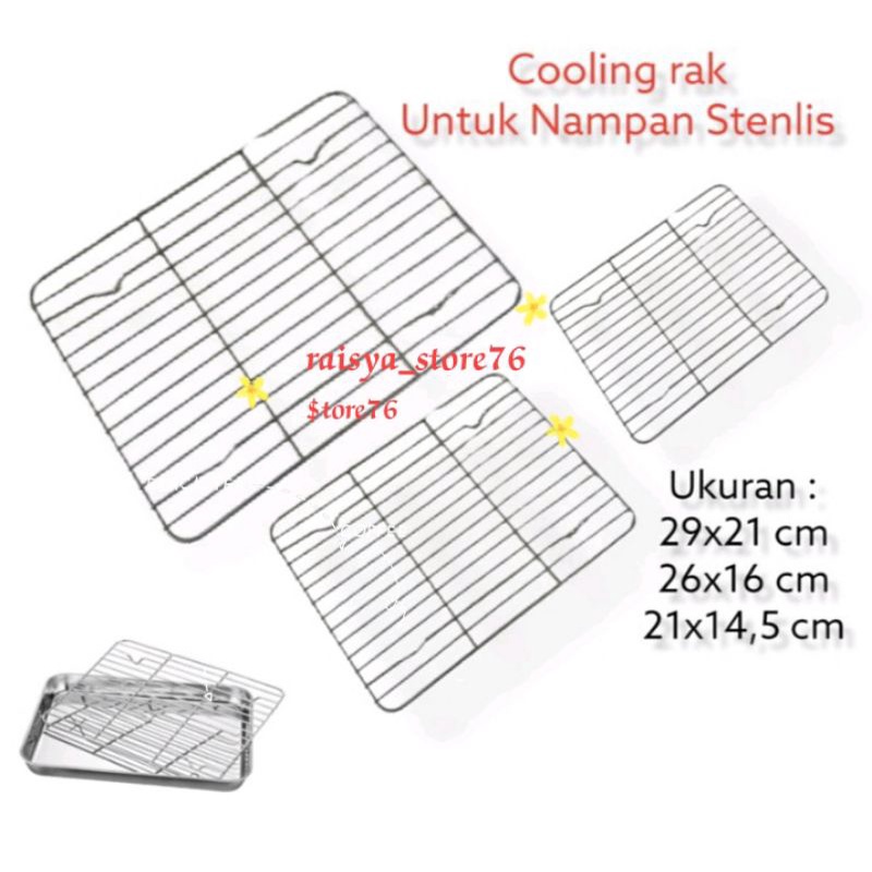 Coolingrak tray grill nampan stainless saringan peniris minyak panggangan multifungsi ukuran 35x25cm loyang