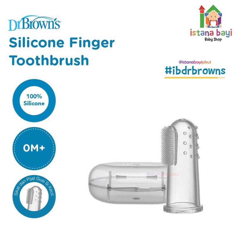 Dr.Brown's Silicone Finger Toothbrush with Case - sikat gigi bayi HG010