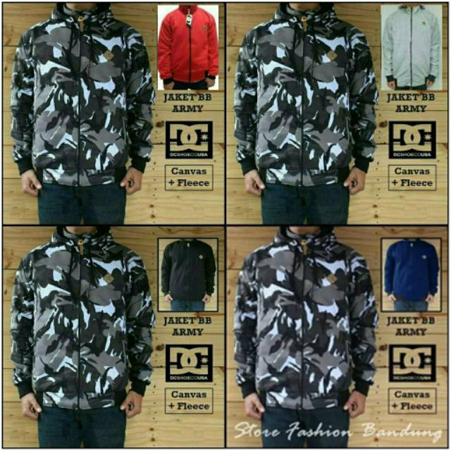 Jaket DC Army BB bolak-balik Loreng Army Rusia - Hitam / Abu / Merah / Navy / Pria Wanita Murah