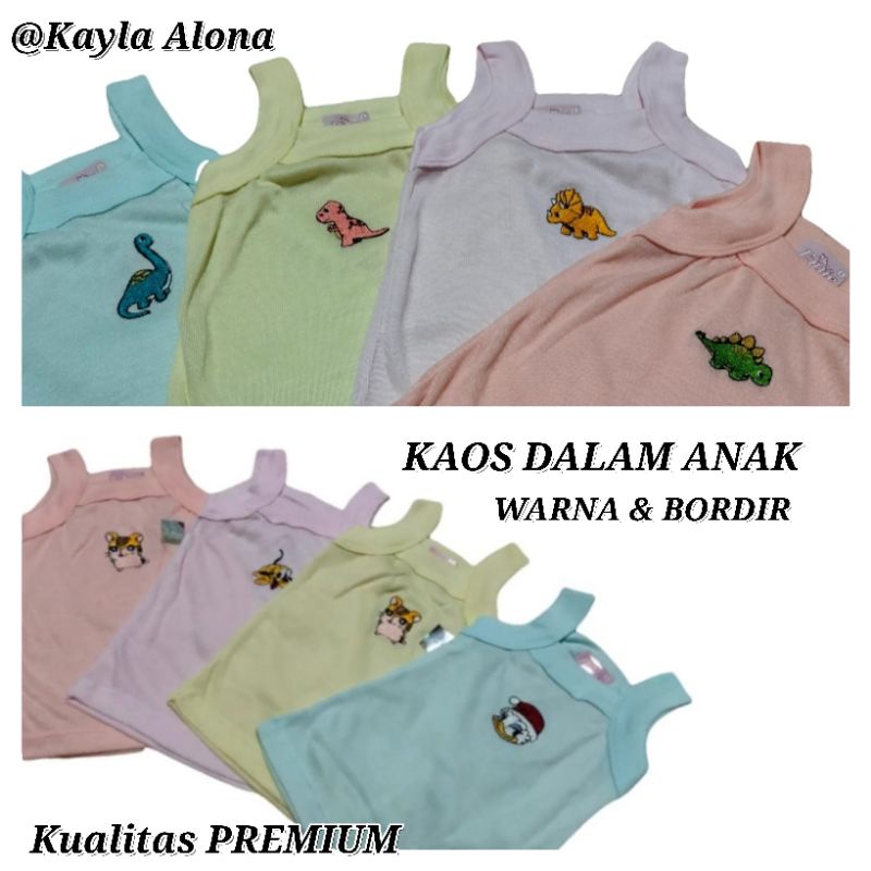 KAOS DALAM ANAK 'ENJIE' WARNA &amp; BORDIR