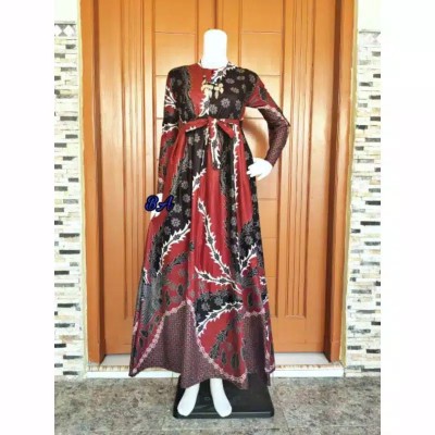 Gamis Batik (cod) Manggar Gamis Batik Pesta Model Terbaru