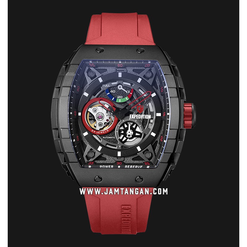 Expedition E 6782 MPRIPBAREV Man Black Dial Red Silicon Strap