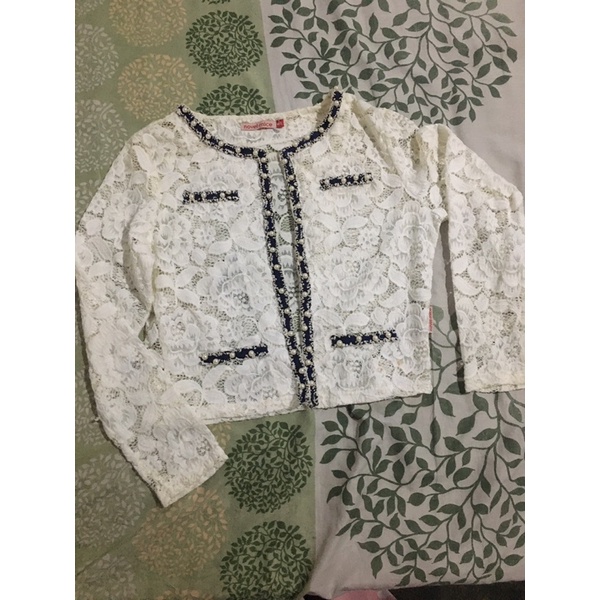 Blazer mutiara putih modern/Atasan wanita White/jacket wanita Second/blazer branded