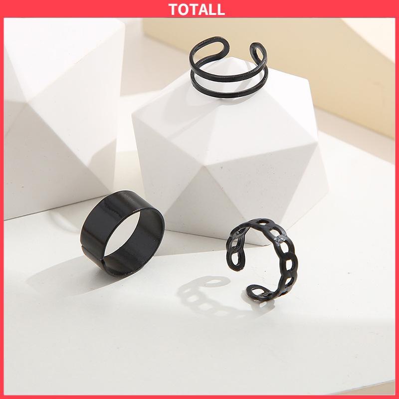 COD 3 Pcs/set Korea Vintage Jari Cincin Set In Fashion Keren Punk Knuckle Cincin untuk Pria Wanita Hip Hop Perhiasan-Totall